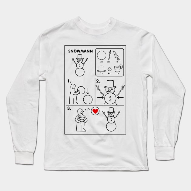 Snowman 2 Long Sleeve T-Shirt by crazypangolin